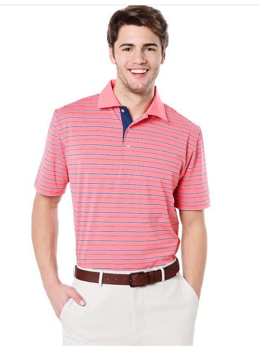 Peter Millar Barracuda Stripe Stretch Jersey Polo, XL